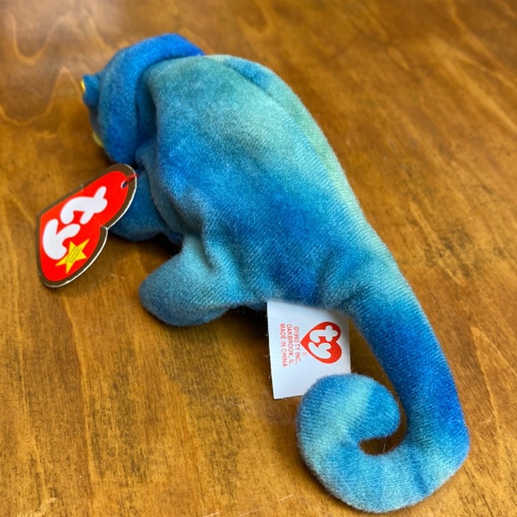 TY Teenie Beanie Baby Iggy the Iguana tie dye 1993 - Picture 3 of 10
